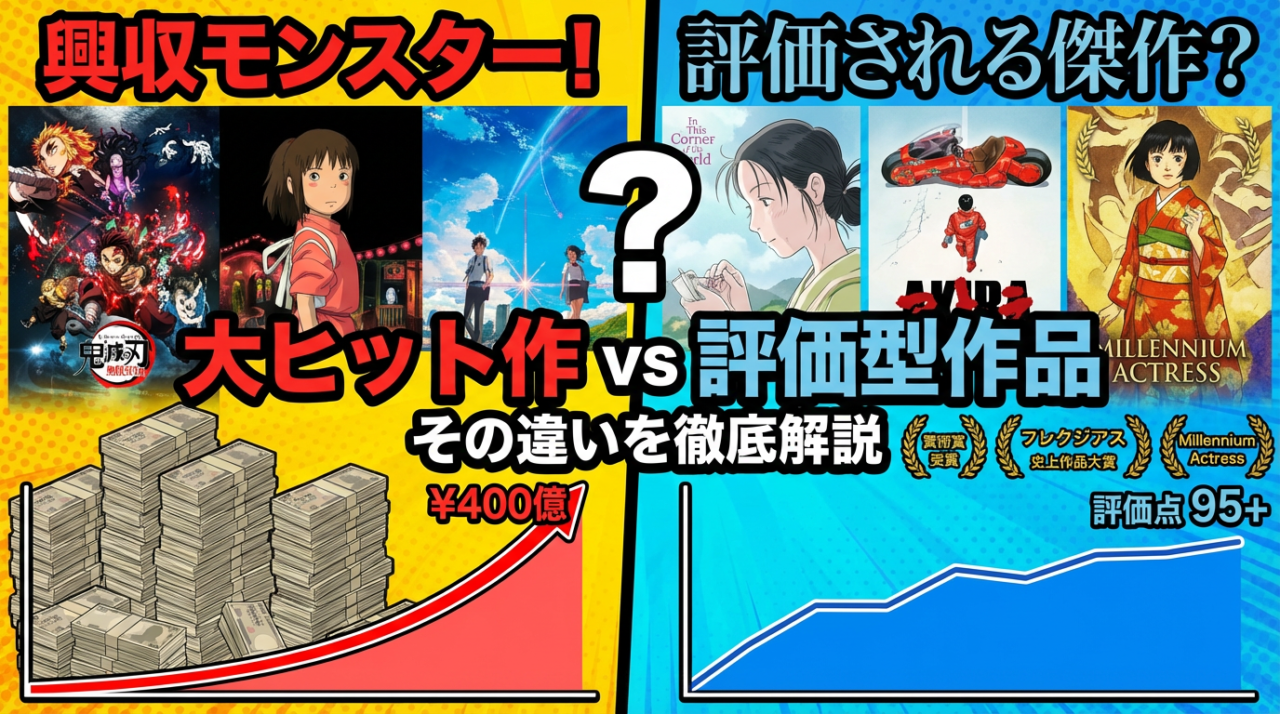 歴代アニメ映画の興行収入を比較！大ヒット作と評価型作品の違いとは