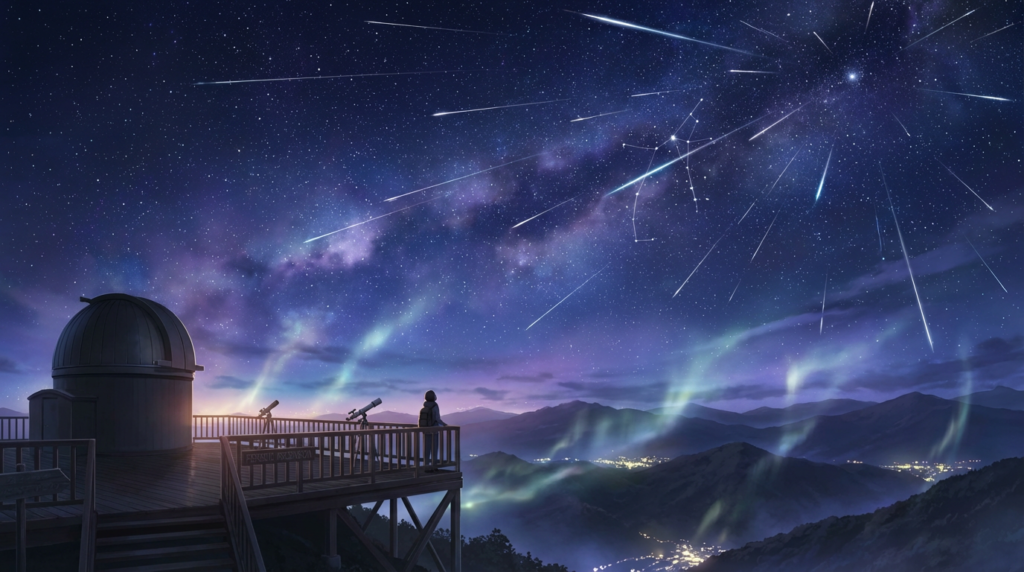 ペルセウス座流星群が見える方角と観測スポット