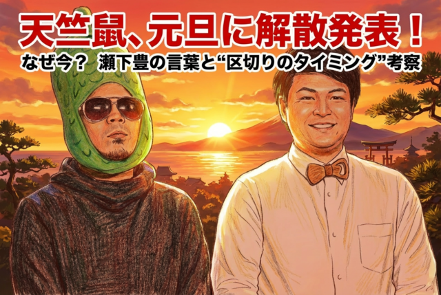 天竺鼠が元旦に解散発表…なぜ今？瀬下豊の言葉と“区切りのタイミング”考察